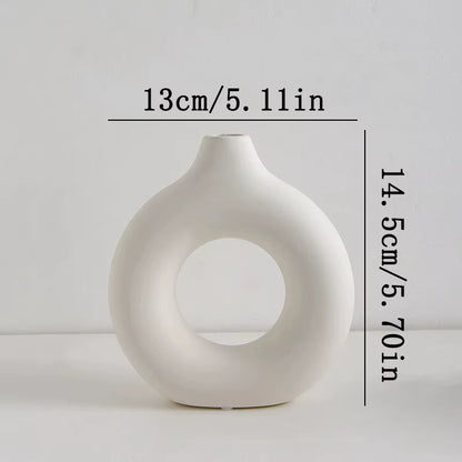 Nordic White Flower Vase Designed Plastic Plant Pot Flower Bud Bottle Floral Arrangement Display Bottle Living Room Decor