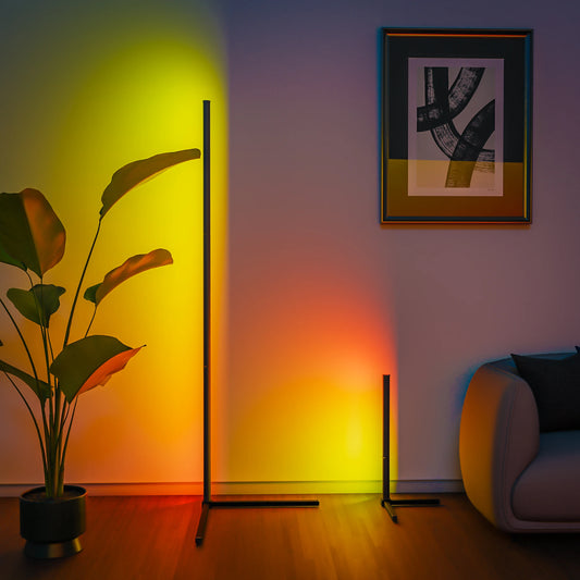 Smart RGB Dream Color Dimmable Corner Floor Lamp Stand Smart APP LED Mood Light for Bedroom Gaming Living Nordic Home Decor