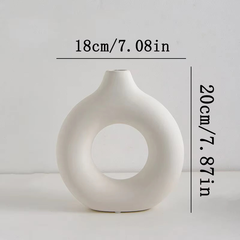 Nordic White Flower Vase Designed Plastic Plant Pot Flower Bud Bottle Floral Arrangement Display Bottle Living Room Decor