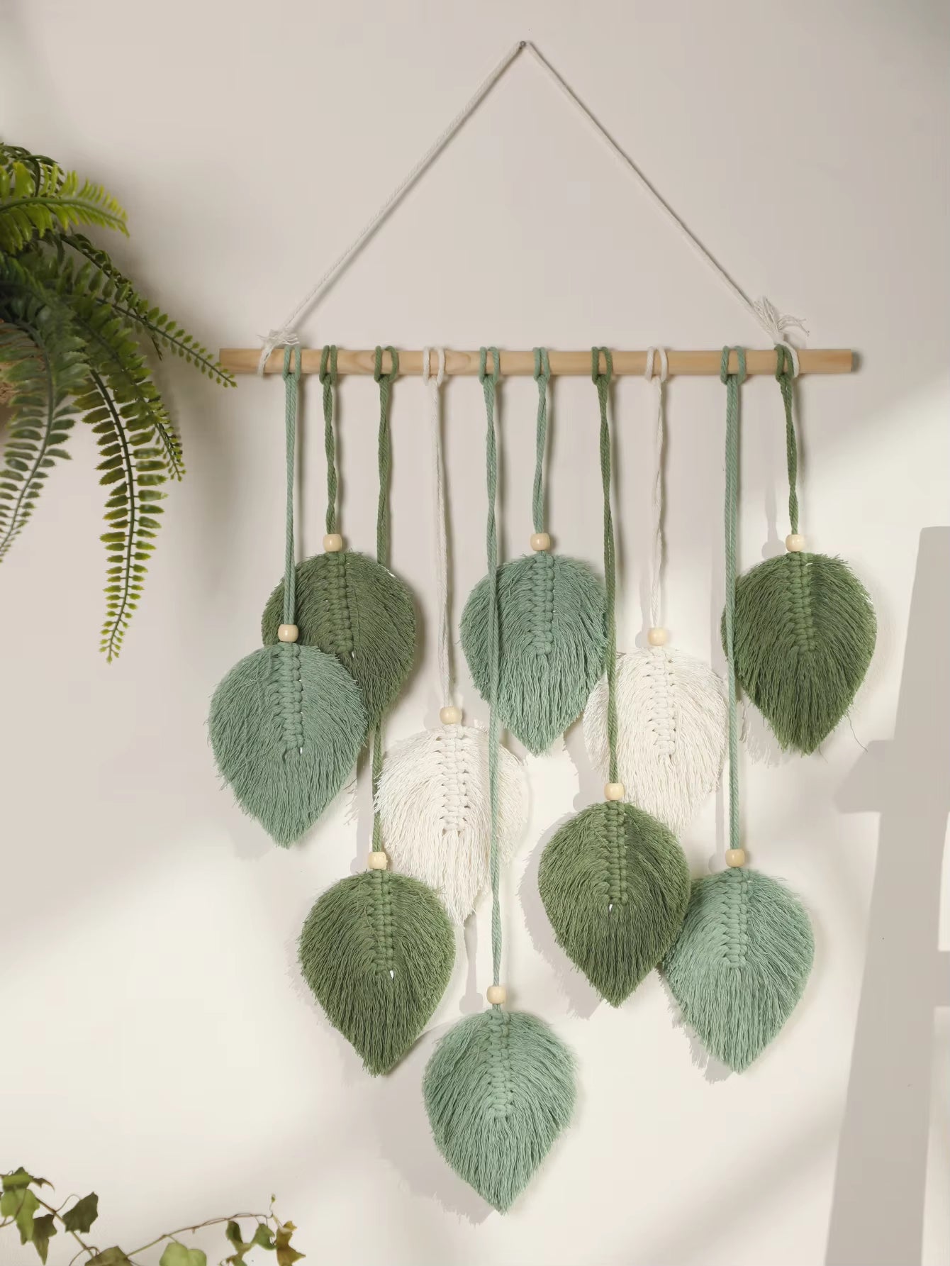 Leaf Macrame Tapestry Brown Green Wall Tapestry Boho Home Decoration Macrame Wall Hanging Home Living Room Decors Aesthetic Gift