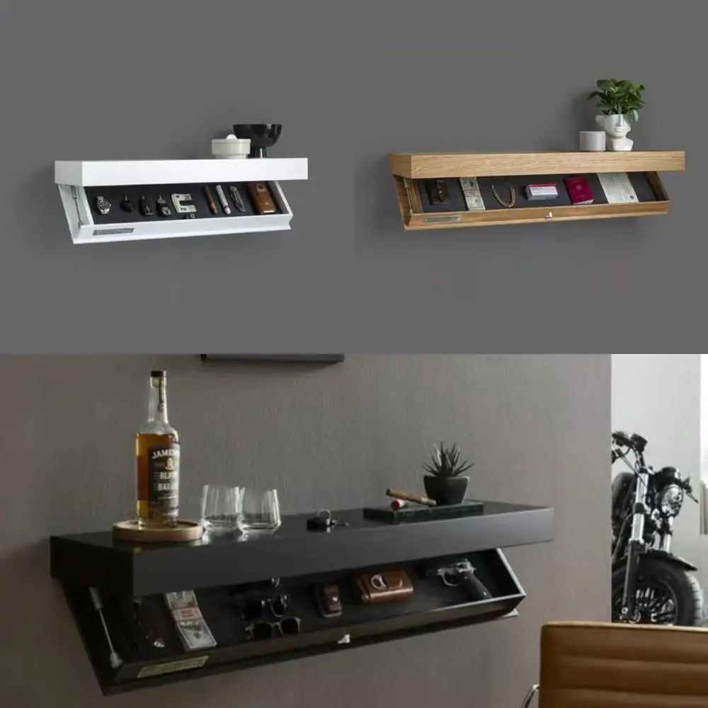 Wall-Mounted Magicflap Designer Shelf Multi-Function Wooden Concealed Floating Shelf Secret Compartment Wall Shelves Home Decor