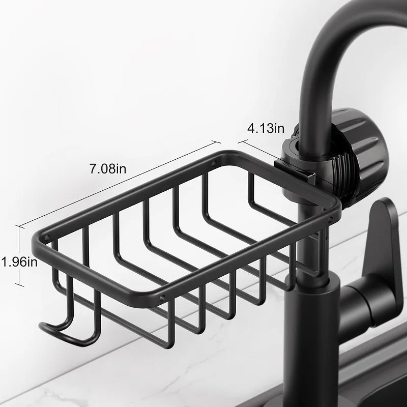 Bathroom Faucet Storage Rack Shower Shampoo Soap Holder Adjustable Kitchen Sink Rag Sponge Drain Rack Bathroom Accessories