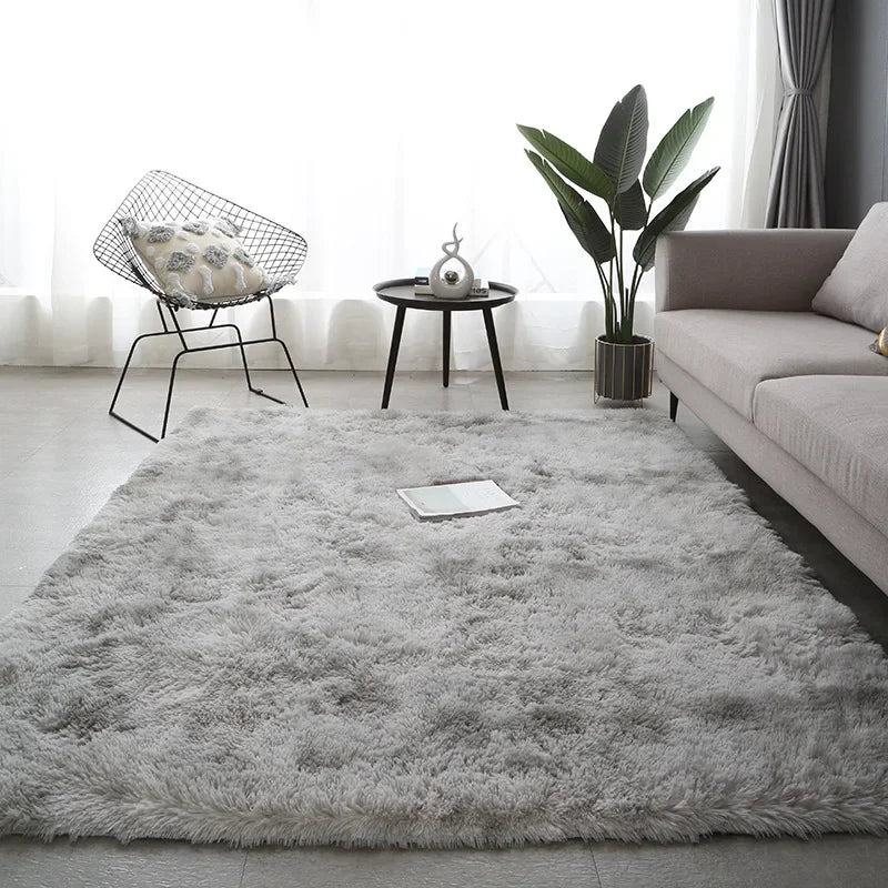 Gray Carpet for Living Room Plush Rug Bed Room Floor Fluffy Mats Anti-Slip Home Decor Rugs Soft Velvet Carpets Kids Room Blanket