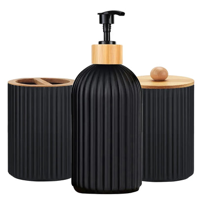 Bathroom Countertop Container Hand Soap Dispenser Cotton Ball Storage Box Toothbrush Holder Home Decoration Organizer