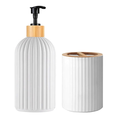 Bathroom Countertop Container Hand Soap Dispenser Cotton Ball Storage Box Toothbrush Holder Home Decoration Organizer