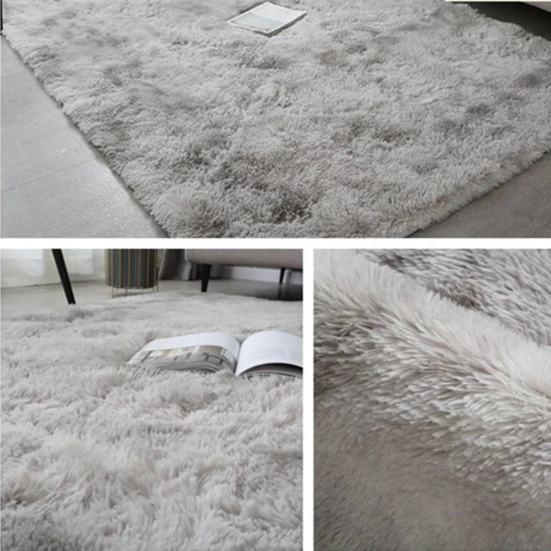 Gray Carpet for Living Room Plush Rug Bed Room Floor Fluffy Mats Anti-Slip Home Decor Rugs Soft Velvet Carpets Kids Room Blanket