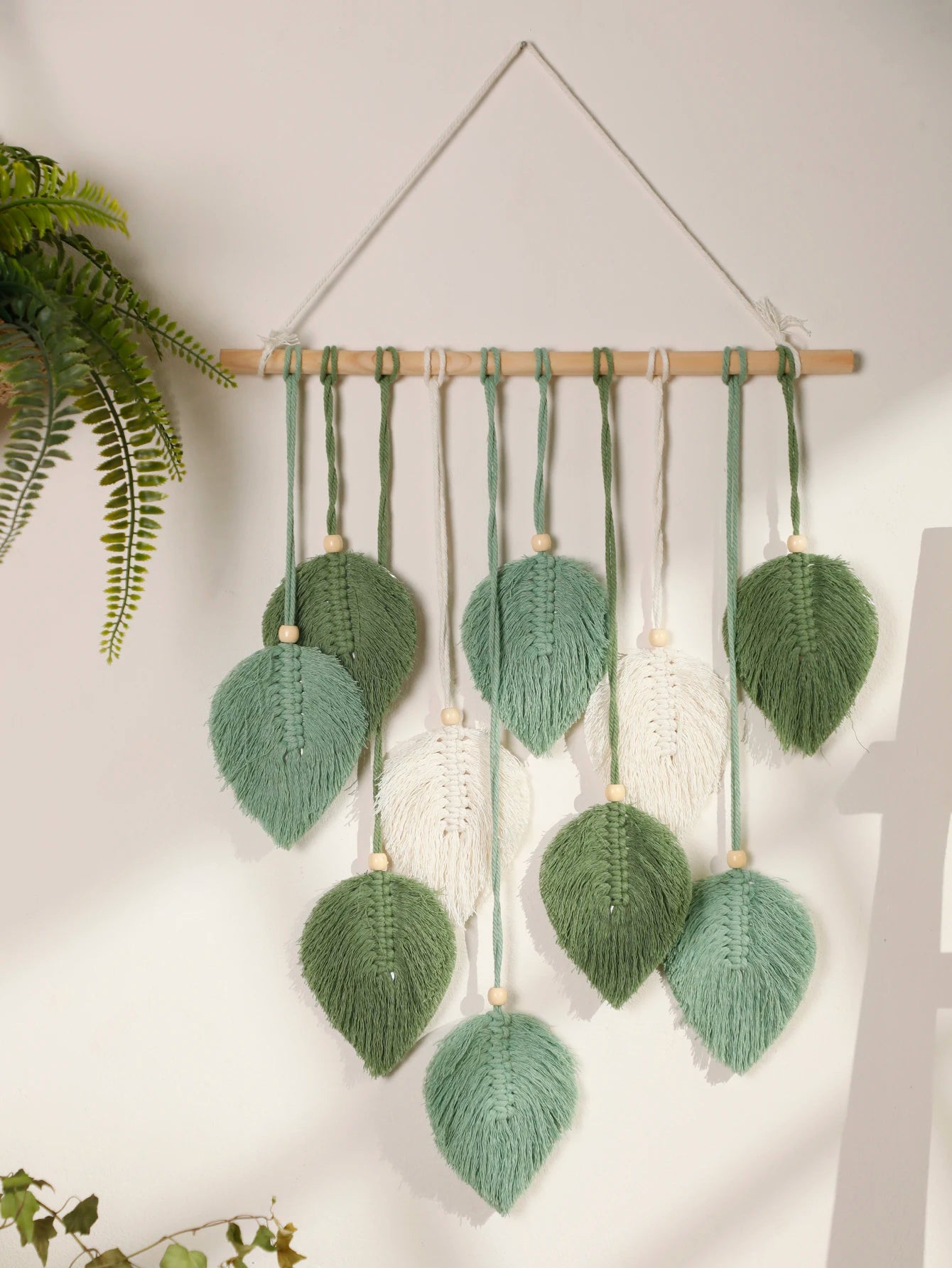 Leaf Macrame Tapestry Brown Green Wall Tapestry Boho Home Decoration Macrame Wall Hanging Home Living Room Decors Aesthetic Gift