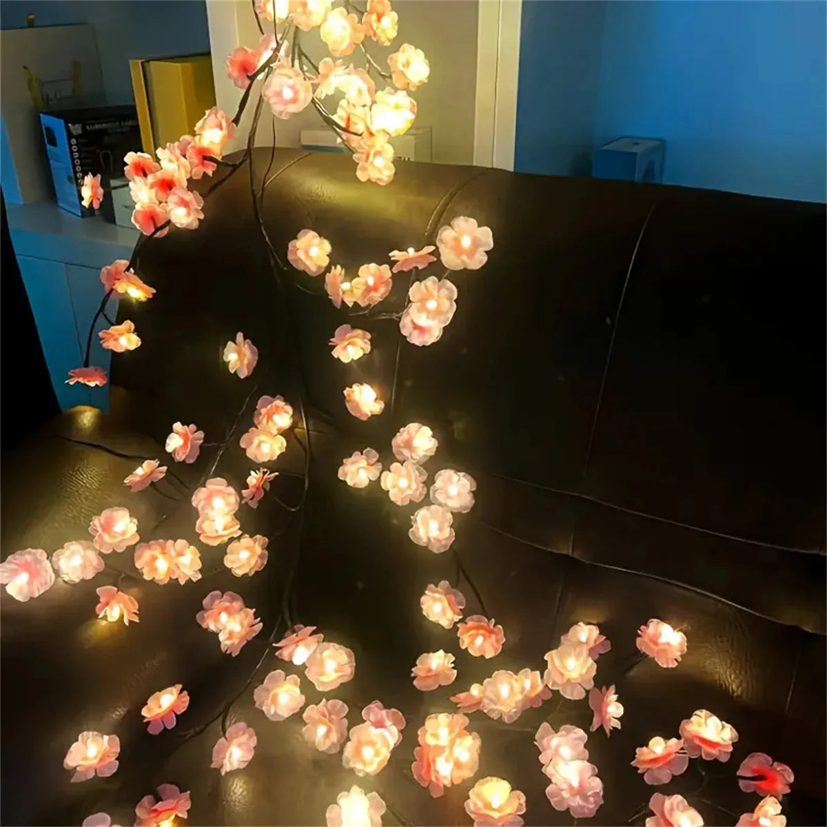 Cherry Blossom 96 Led USB Tree Branch Rattan Lights 8 Modes Colorful String Lamp Valentine Christmas Wedding Bedroom Decoration