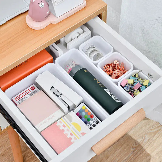 8Pcs/Set Adjustable Drawer Organizer Box Trays Make up Cosmetics Sundries Divider Holder Kitchen Bathroom Closet Jewellery Box