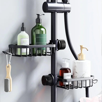 Bathroom Faucet Storage Rack Shower Shampoo Soap Holder Adjustable Kitchen Sink Rag Sponge Drain Rack Bathroom Accessories