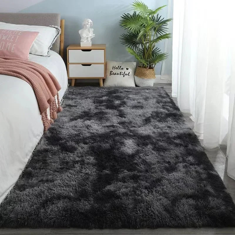 Gray Carpet for Living Room Plush Rug Bed Room Floor Fluffy Mats Anti-Slip Home Decor Rugs Soft Velvet Carpets Kids Room Blanket