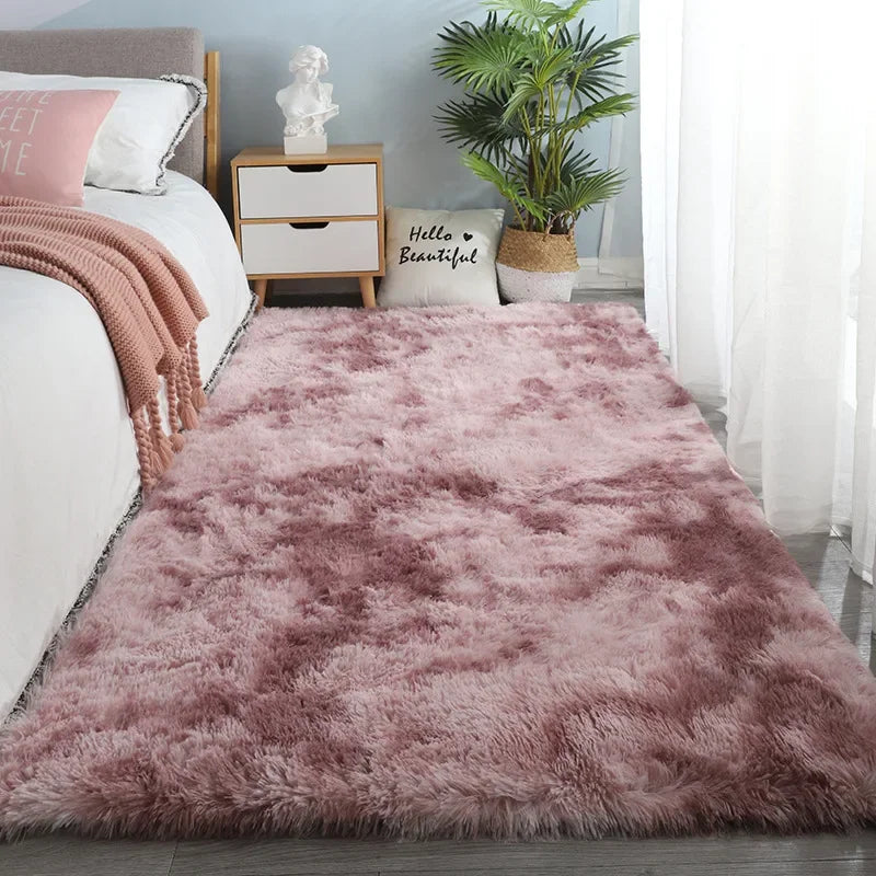 Gray Carpet for Living Room Plush Rug Bed Room Floor Fluffy Mats Anti-Slip Home Decor Rugs Soft Velvet Carpets Kids Room Blanket